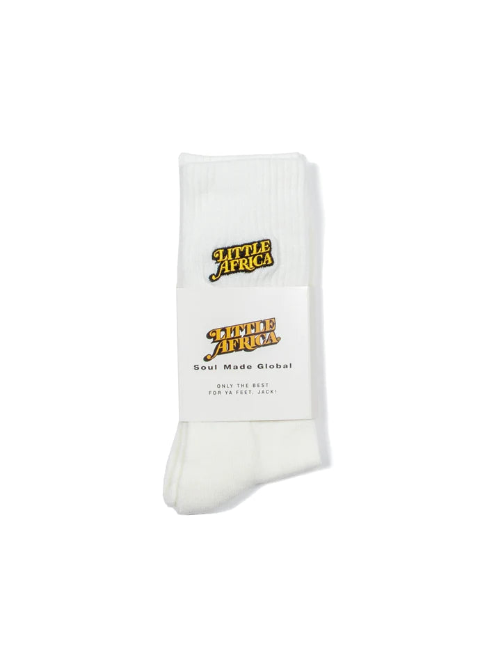 LITTLE AFRICA TRADEMARK LOGO SOCKS | WHITE