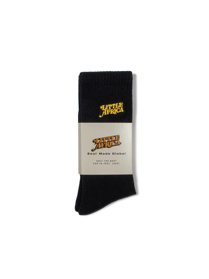 LITTLE AFRICA TRADEMARK LOGO SOCKS | BLACK