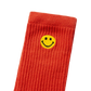 Market Smiley Small Patch Socks - Rush Orange