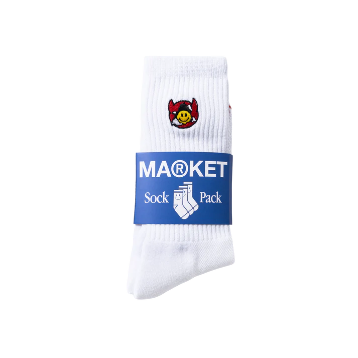 Market Smiley Inner Peace Socks - White