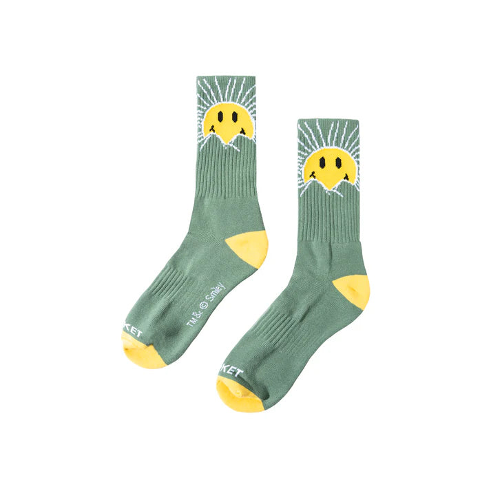 Market Smiley Sunrise Socks - Basil