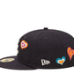 New Era 59Fifty Atlanta Braves Chain Stitch Heart - "Navy"