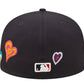 New Era 59Fifty Atlanta Braves Chain Stitch Heart - "Navy"