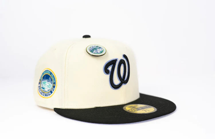 New Era 59Fifty Washington Nationals 2008 Inaugural Season "9-5" Fitted Hat - Chrome White/Black