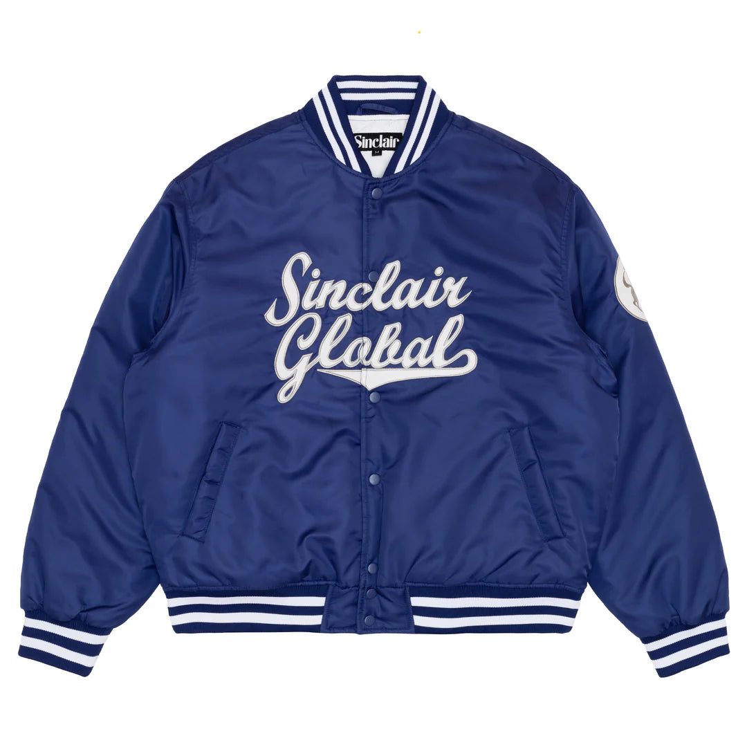 Sinclair Script Satin Jacket - "Navy"