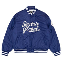 Sinclair Script Satin Jacket - "Navy"