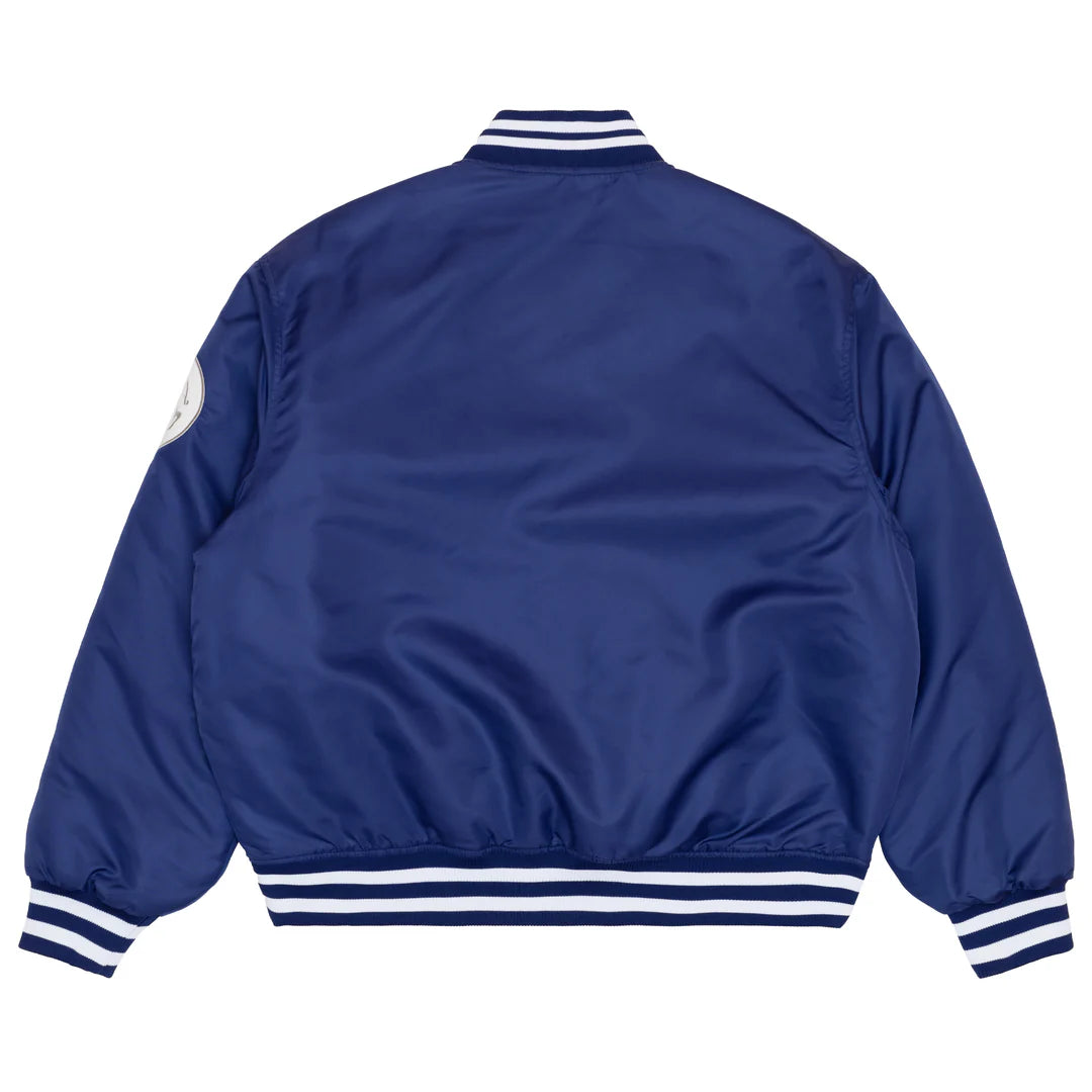 Sinclair Script Satin Jacket - "Navy"