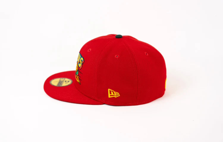 (Final Push) New Era 59Fifty Buffalo Bisons "30 Seasons" Fitted Hat - Scarlet/Gold