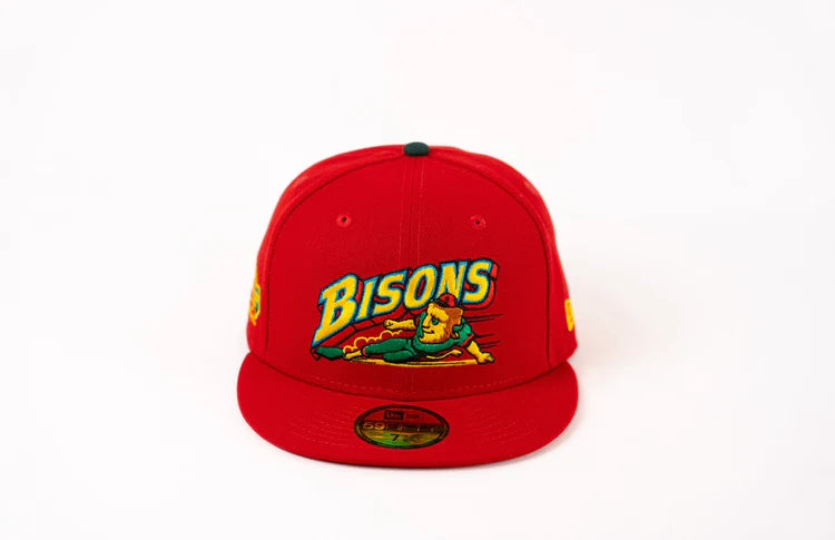 (Final Push) New Era 59Fifty Buffalo Bisons "30 Seasons" Fitted Hat - Scarlet/Gold