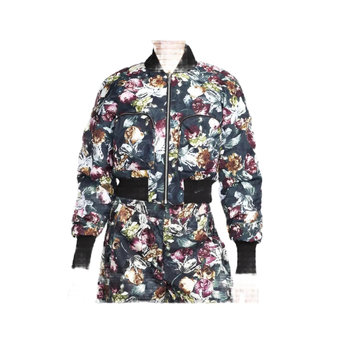 Nike Therma Fit Oversized Reversible Floral Bomber Jacket - Multi