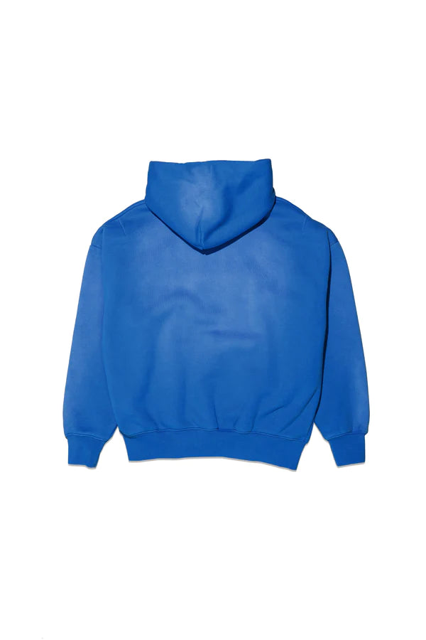 Purple Cutout Wordmark Oversized Hoodie - Blue